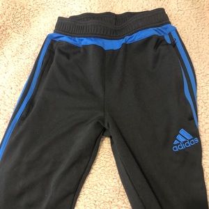 Blue stripe Adidas pants